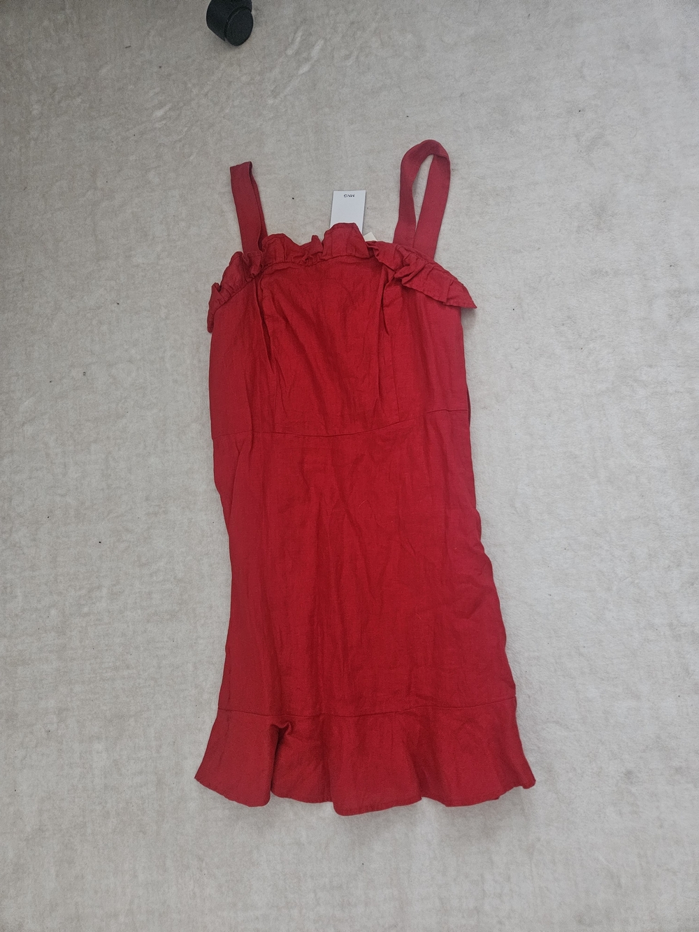 Mango Linen Red Dress